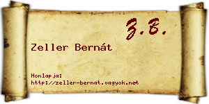 Zeller Bernát névjegykártya